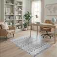 thumbnail image 2 of ODIKA 4'x6' Gray White Monochrome Geometric Striped Washable Area Rug Horizontal Bands Multi-Motif Diamond for Bedroom, Reading Nook, Pet Friendly & Non-Shedding, 2 of 7
