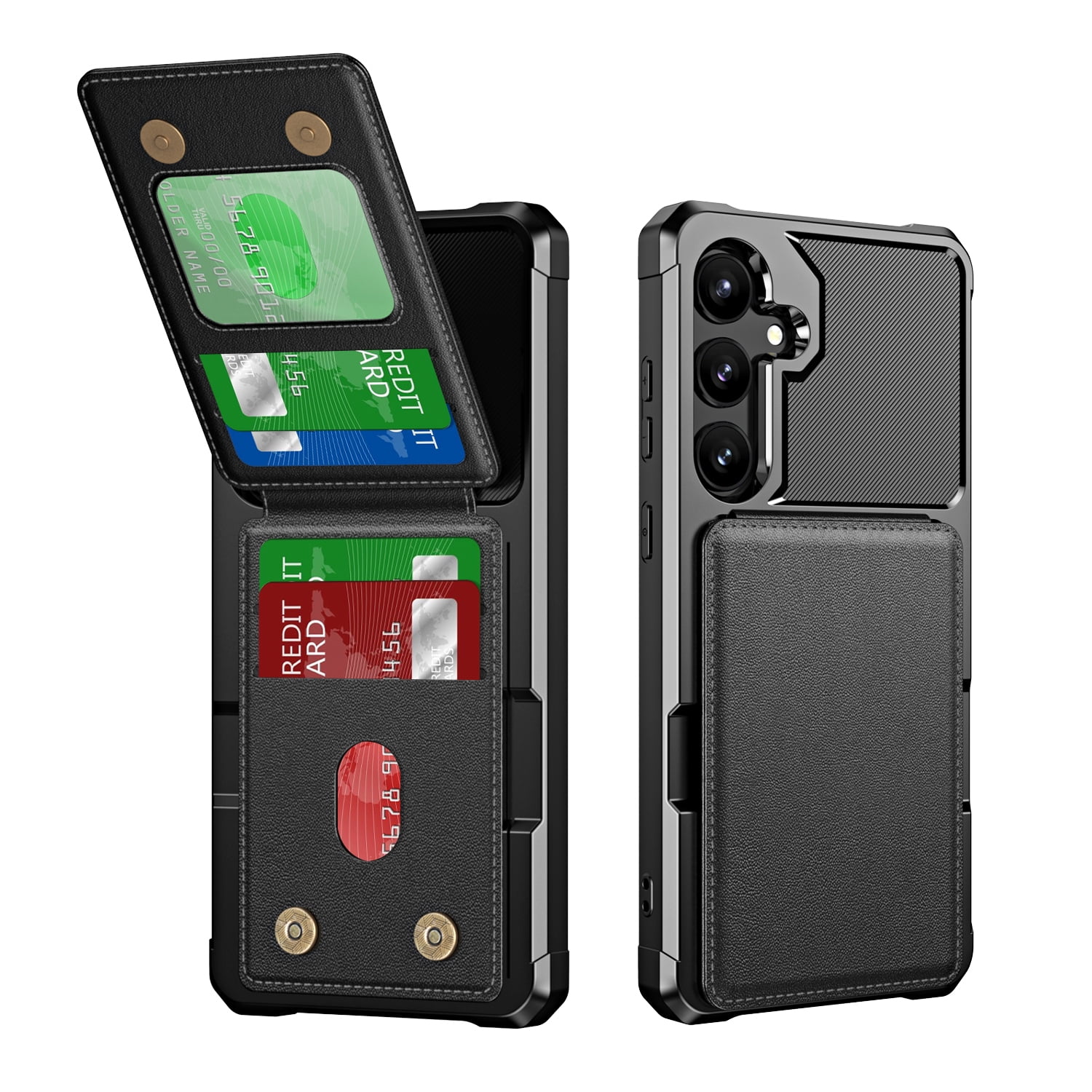 Dteck Wallet Case for Samsung Galaxy A16 5G,Magnetic Leather Card Holder Pocket Flip Case Shockproof Kickstand Rubber Back Cover for Samsung Galaxy A16,Black