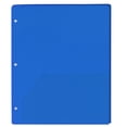 thumbnail image 4 of 100 Pack Two Pocket Plastic Translucent 3-Ring Hole Punch Folders, 11.5”L x 9.5”W for Filing / Storing Paper Work, Blue, 4 of 6