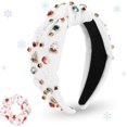 thumbnail image 1 of Diadema con nudo navideño para mujer, diadema ancha con nudo y diamantes de imitación en forma de campana de copo de nieve y coleteros con orejas de conejo, diadema con nudo superior rnada con, 1 of 3