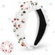 thumbnail image 1 of Diadema con nudo navideño para mujer, diadema ancha con nudo y diamantes de imitación en forma de campana de copo de nieve y coleteros con orejas de conejo, diadema con nudo superior rnada con, 1 of 3