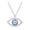 Hollow-out Evileye, variant on S925 Sterling Silver Evil Eye Necklace Dainty CZ Cubic Zirconia Evil Eye Pendant Necklaces for Women