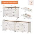 thumbnail image 6 of Set of 2 Dressers with 16 Drawers, Large Dresser TV Stand for Living Room Kids Room, White, 6 of 8