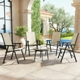 thumbnail image 2 of Outsunny 4-Piece Folding Dining Chair Set for Relaxing on Patio, Beige, 2 of 10