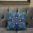 thumbnail image 5 of Amrita Sen Designs  18 x 18 in. Paisley Leaf Geo Duo Broadcloth Indoor & Outdoor Blown & Closed Pillow - Hot Muted Blue & Gold, 5 of 5