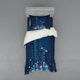 thumbnail image 2 of Ambesonne Urban Bedding Set 4 Pcs, Night View of Metropolis, Queen, Dark Blue, 2 of 3