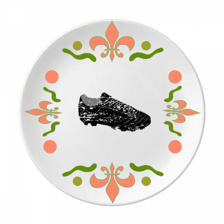 

Black Football Shoes Pattern Soccer Flower Ceramics Plate Tableware Dinner Dish