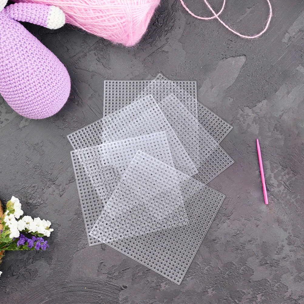 4-Pack Plastic Mesh Canvas Sheets For Embroidery & Crafts – 11.8x7.9\" White Needlepoint Mesh