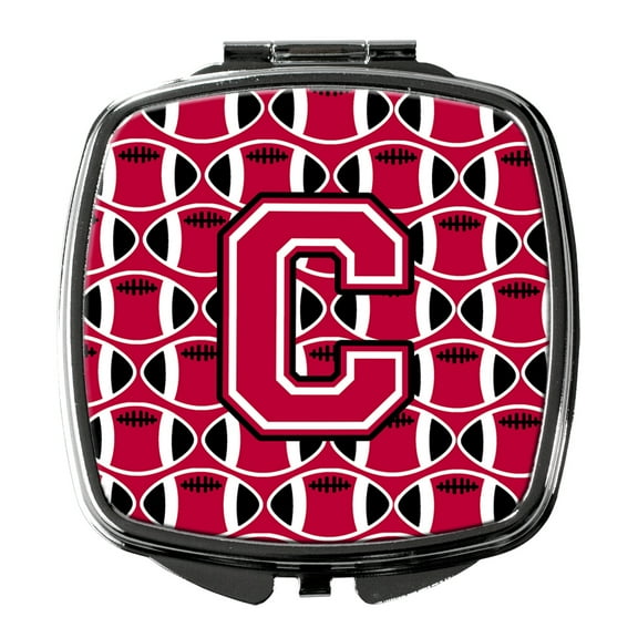 Letter C Football Crimson and White Compact Mirror CJ1079-CSCM