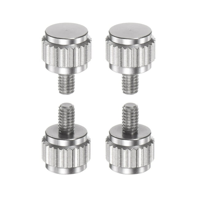Unique Bargains 4pcs Ronde Tête Plate Moleté Pouce M2.5x4mm Main Serrage Vis Filetées Boulons de Bouton pour Vernier Étriers