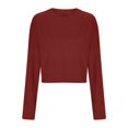 thumbnail image 5 of biudgviw Cropped Sweatshirts for Women Crew Neck Fleece Lined Pullover Long Sleeve Cute Crop Tops Going out Fall Clothes, 5 of 6