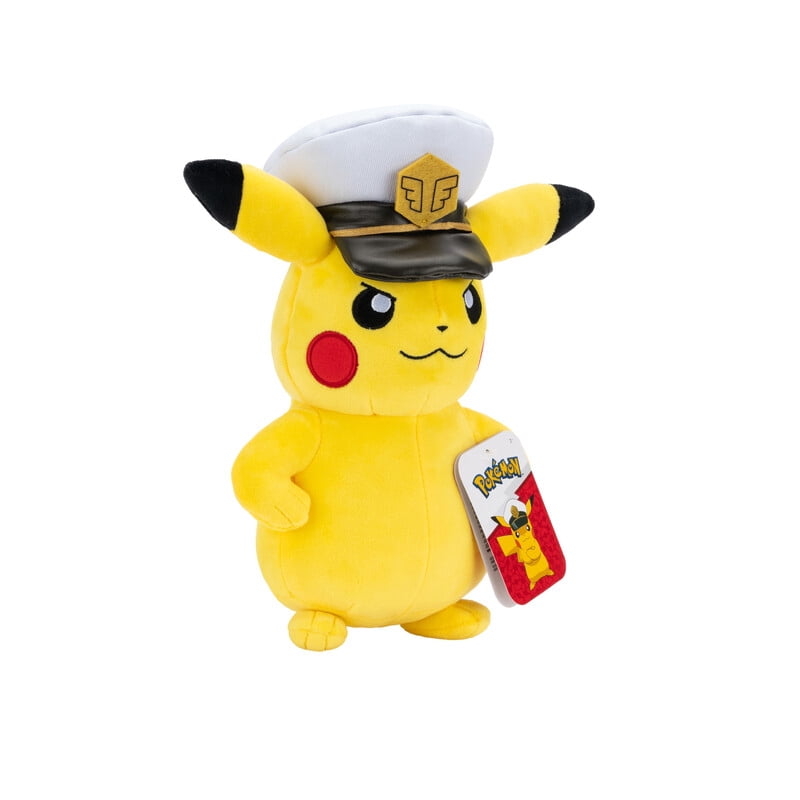 Pokemon Captain Pikachu Plush - 8-Inch Soft Plush with Captain’s Hat and Authentic Details