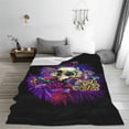 thumbnail image 5 of Salouo Mushrooms and Skull Print Bed Blankets,Flannel Blanket Comfortable Air Conditioning Blanket Lightweight Blanket for Sofa Bed Travel & Couch -80"x60", 5 of 8