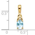 thumbnail image 2 of 14K Yellow Gold Diamond & Aquamarine Pendant, 2 of 2
