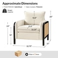 thumbnail image 2 of Tina's Home Woven Rattan Accent Chair with Solid Wood Frame, Modern Coastal Armchair with Cushioned Seat, Upholstered Lounge Chair for Living Room, Bedroom, Reading Nook, Natural, 2 of 7