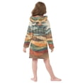 thumbnail image 4 of FORMRS Niños Bathrobe Unisex Hooded Robe Soft Plush Pajamas Sleepwear, Size 2-3T, Abstract Wavy Landscape, 4 of 7