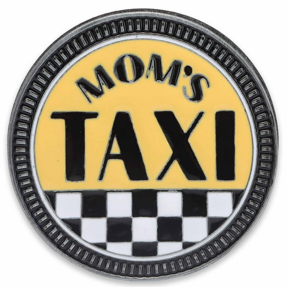Mom's Taxi Adhesive Metal Car Emblem for Car, Truck, or Trailer