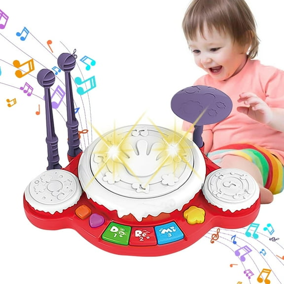 Kids Drum Toy for Toddlers 1-3 Musical Baby Girl Toys for 1 Year Old Girl, Toddler Girl Toys Age 1-2 Birthday Gifts