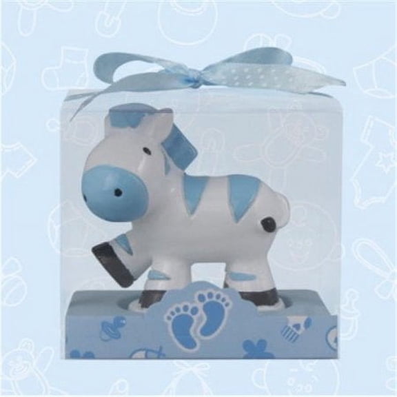 Baby Shower Zebra Safari Candle Favors in Blue