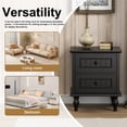 thumbnail image 6 of Eclife Set of 2 Nightstand 2 Drawers Wood Mid-Century Modern Bedside Table for Adult Bedroom, Retro Black, 6 of 8