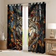 thumbnail image 2 of Erosebridal Autumn Jungle Wolf Print Blackout Curtains Set of 2 (52x84 Each), Fall Wildlife Window Curtains for Men and Women, 2 of 6