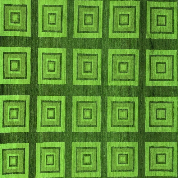 Ahgly Company Indoor Square Abstract Green Modern Area Rugs, 3' Square