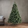 thumbnail image 3 of 7ft Artificial Christmas Tree, Realistic Snow Flocked Bristle Mixed Tree With 75 Pine Cones 1233 Branch Tips Sturdy Metal Stand For Home Decoration, 3 of 8