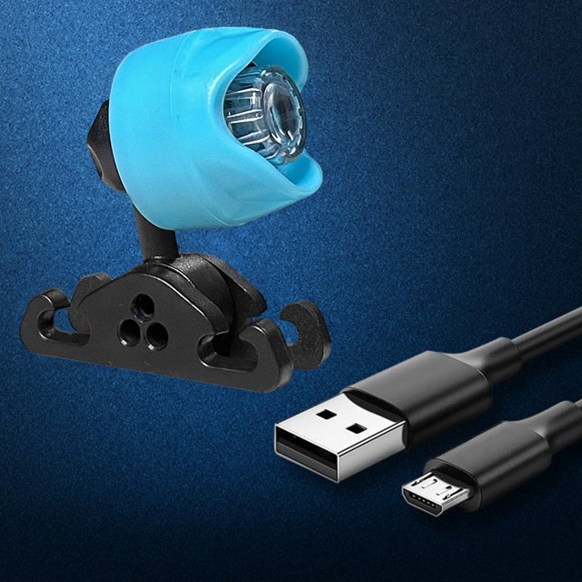 Luces LED portátiles Crocs para zapatos, 2 uds., para acampar, caminar, correr (USB azul)