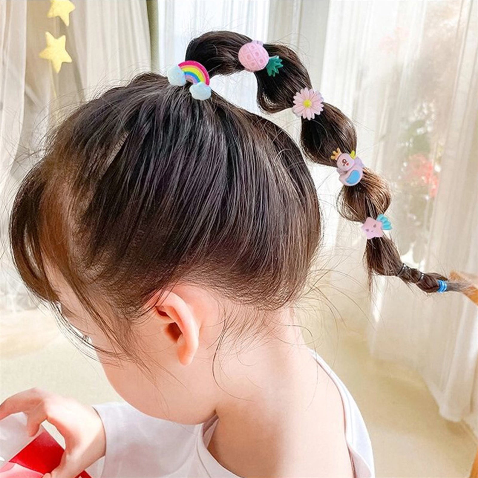 Headbands for Women with Bows Lime Hair Ties Hair Ponytail Holder Band Spiral Hair Ties for Girls Thin Hair Ties for Women's Hair No Damage Large Elastics Scrunchies with Scarf Thing 1 Hair Piece