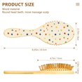 thumbnail image 2 of Natural Wooden Round Hair Brush - Wooden Cushion Massage Comb for Straight and Curly Hair, Promotes Scalp Blood Circulation,Small Colorful Dots, 2 of 7