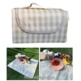 thumbnail image 4 of Manta de picnic plegable shamjiam 200x200cm impermeable suave Rejilla verde, 4 of 9