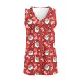 thumbnail image 5 of Jeiento Merry Christmas Santa Claus T-shirt Sleeveless Shirt for Women Lady Fashion Outfits Loose Fit Dressy Pleated Tunic Tops Xmas Theme Womens Tank Tops for Festival Party,L, 5 of 8
