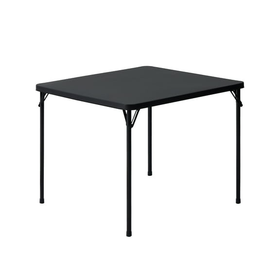 Mainstays 34inch Straight Top Folding Table, Card Table, Black