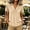 Khaki, variant on Ussuma Plaid Shirts for Women Collared Short Sleeve V-Neck Blouses Vintage Fashionable Women Shirts Simple and Comfortable Dressy Casual Holiday Work L Red
