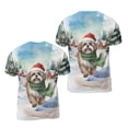 thumbnail image 3 of Hello Winter Shih Tzu Frosty Morning Walk Welcome Snowy Christmas All Over Print 3D Shirt Unisex Merch Lion Dog Lover Gifts - 02018, 3 of 6