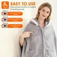 thumbnail image 5 of Imountek Wearable Heated Blanket with 8 Heating Zones, 3 Temperature Levels, Machine Washable Flannel, Portable USB Electric Heating Throw for Indoor Outdoor Use, Beige, 5 of 11