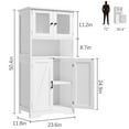 thumbnail image 3 of Tuekys 50" Bathroom Cabinet, Freestanding Floor Linen Storage Cabinet, Kitchen Pantry Storage Cabinet with Glass Doors & Adjustable Shelves, Standing Cupboard,White, 3 of 7