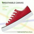 thumbnail image 3 of AOMAIS Womens Canvas Fashion Sneakers Classic Low Top Fabric Shoes Casual Walking Canvas Flats Cute Lace Up Tennis Shoes for Lady(Red US9), 3 of 8