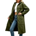 thumbnail image 3 of HappyYEE Midlength Hoodie Jackets for Women, Casual Hooded Drawstring Zipper Sweatshirt Coat, Long Sleeve Loose Outer Tops with Pockets, 3 of 8