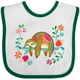 thumbnail image 3 of Inktastic Sloth Cute Girls Flowered Girls Baby Bib, 3 of 4