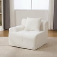 thumbnail image 6 of Newest Boneless Modular Sectional Sofa, 73” Tufted Cloud Floor Loveseat with Pocket Springs & 2 Pillows, No Assembly Convertible Couch for Small Space, Ivory, 6 of 10