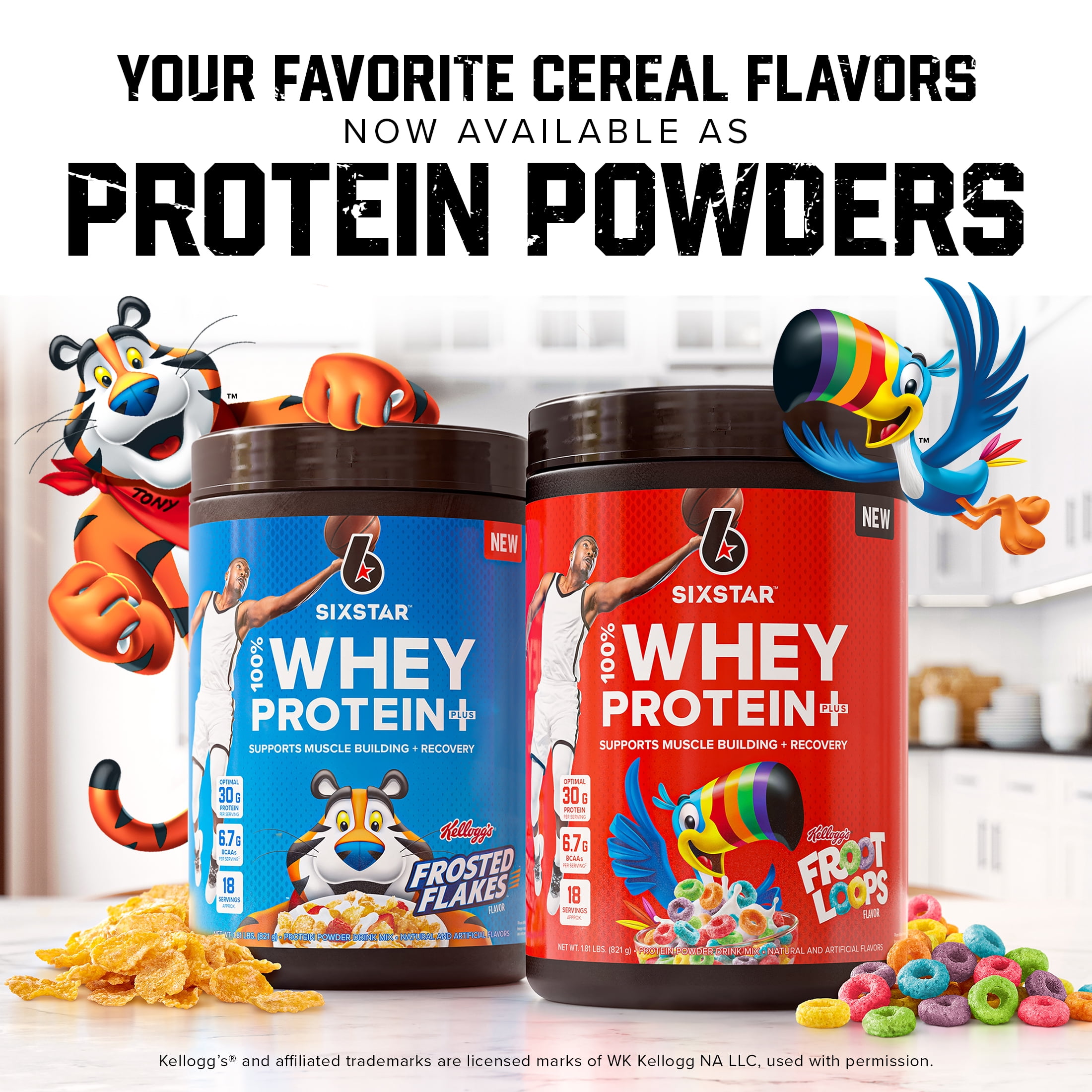 Six Star Pro Nutrition 100% Whey Protein Plus Powder, Kellogg's Froot Loops 1.8 lbs