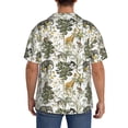 thumbnail image 3 of Sikiie Vintage Animals Palm Tree Men's Cuban Shirt, Hawaiian Shirts, Business Casual Button Down Shirts, Short Sleeve Shirt-Small, 3 of 5