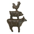 thumbnail image 2 of Western Farmhouse Cast Iron Rustic Rooster Pig And Cow Stacked DecorSculpture, 2 of 12