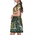 thumbnail image 2 of Balery Largemouth Bass jumps out of water Vestidos sueltos de manga corta para mujer, vestidos de verano 2025, vestidos casuales de corte A con vuelo., 2 of 6