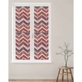 thumbnail image 4 of Northern Europe Window Privacy Film Red Geometric Wave Stripes Decorative Glass Window Film UV Blocking Static Cling Non-Adhesive Sticker Covering for Home Door 29.5 x 118 inches, 4 of 8