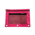 thumbnail image 3 of B5 Cloth Eyelet Binder Pouch | Three-Hole Zippered Pen & Pencil Case | Dual Compartments | Clear Window | Fits Standard 3-Ring Binder | 25x19cm Office Organizer | Storage Bag, 3 of 5