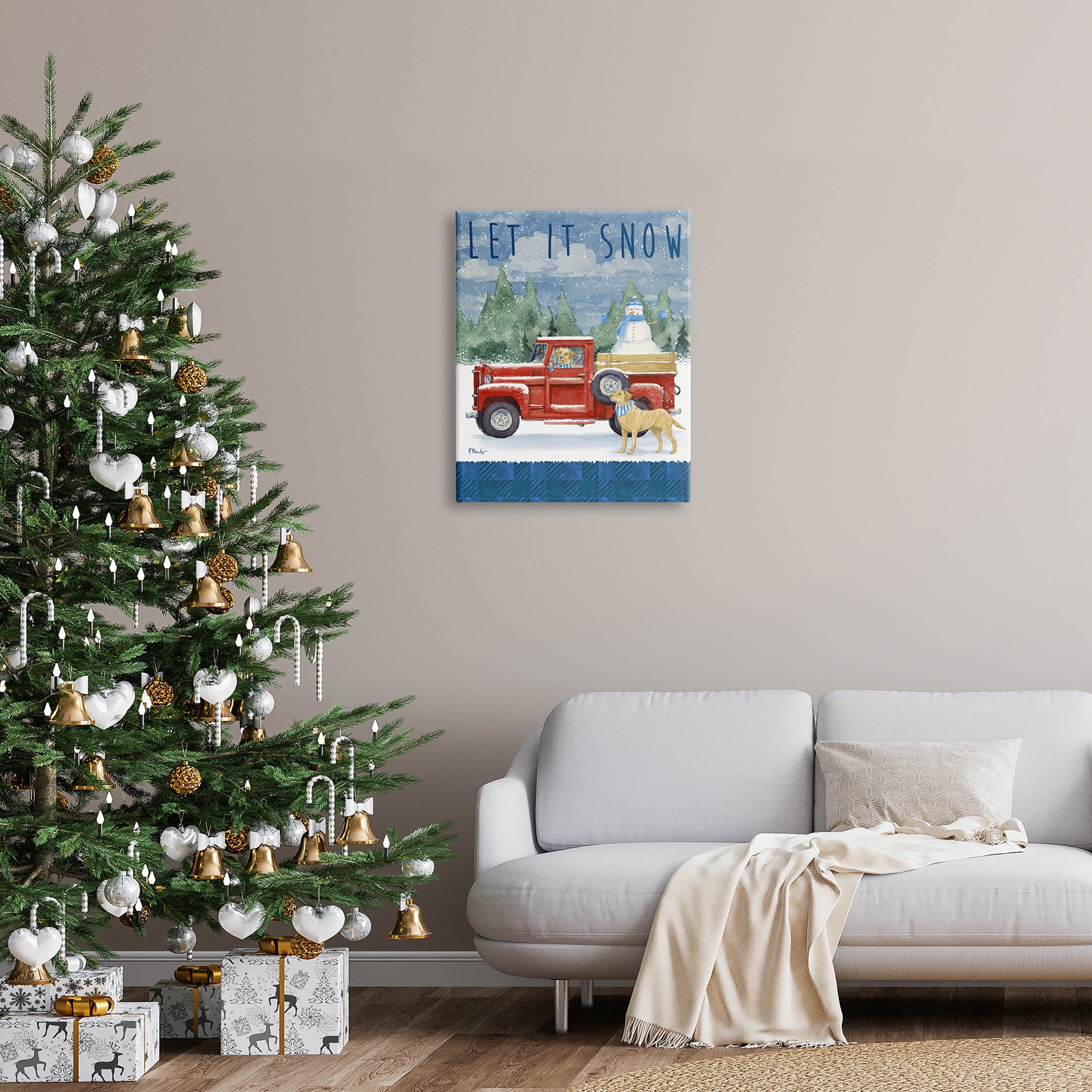Stupell Industries Let It Snow Winter Dogs Graphic Art Gallery Wrapped Canvas Print Wall Art, Design by Paul Brent