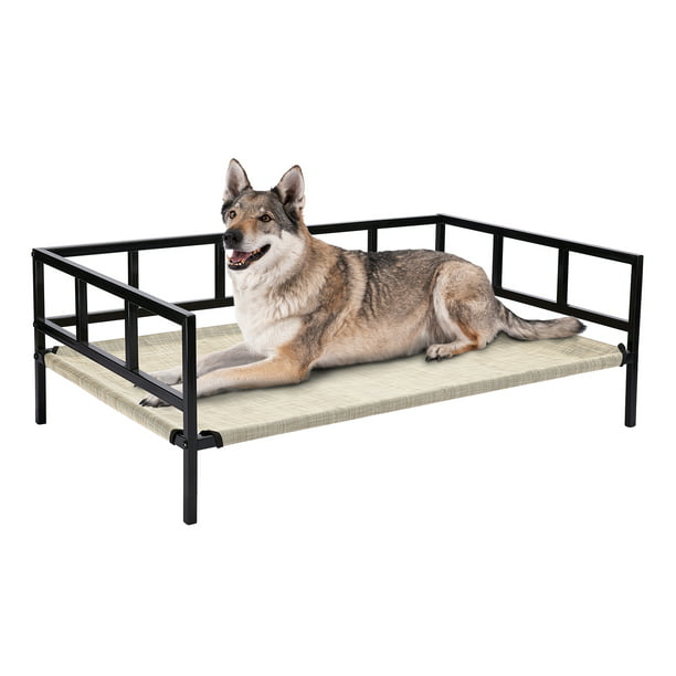 Veehoo Metal Elevated Dog Bed, Cooling Raised Pet Cot with Washable ...