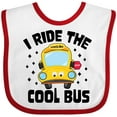 thumbnail image 3 of Inktastic I Ride the Cool Bus with Yellow Bus Boys or Girls Baby Bib, 3 of 4